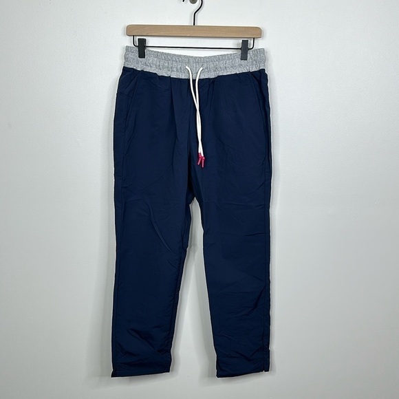 Calme by Johnny Was Mix Nylon Navy Blue Tapered Leg Track Pants Women’s Size M - Picture 1 of 6